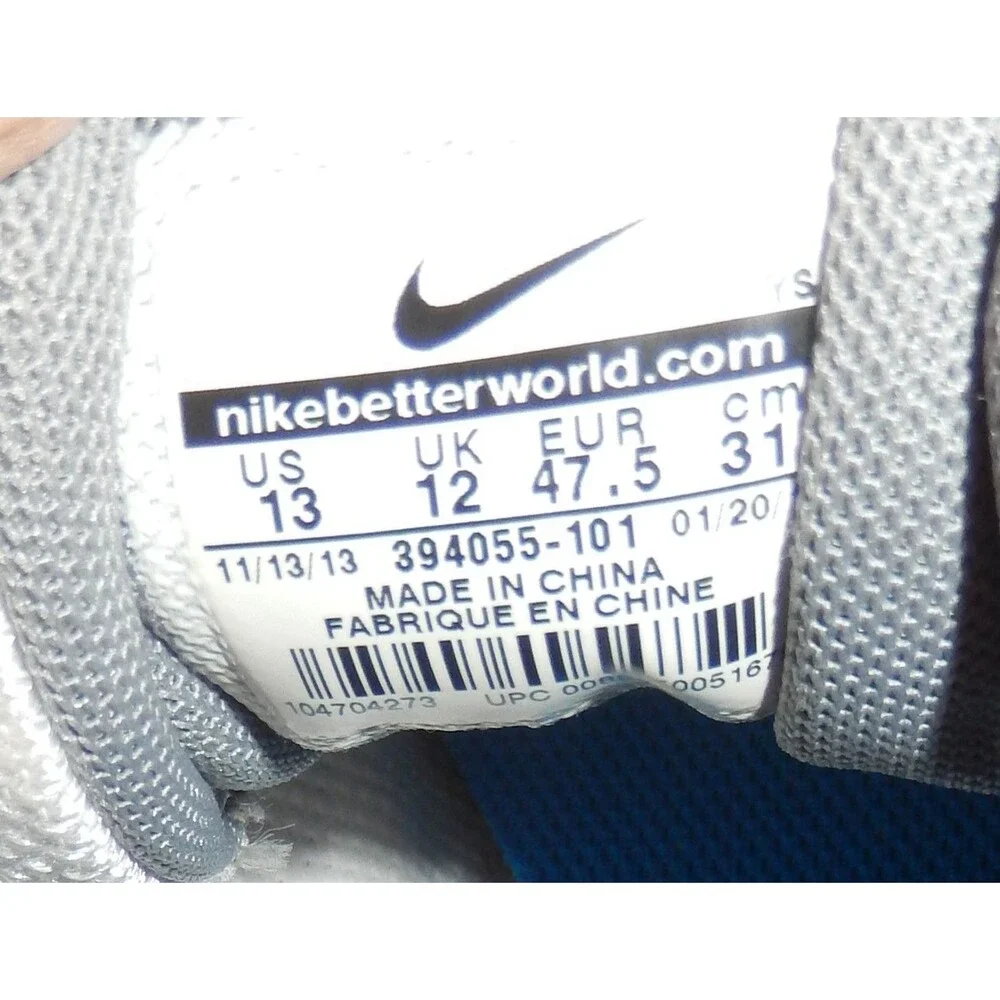Nike Initiator Running Shoes Sneakers Men's 13 White Obsidian Metallic Gray